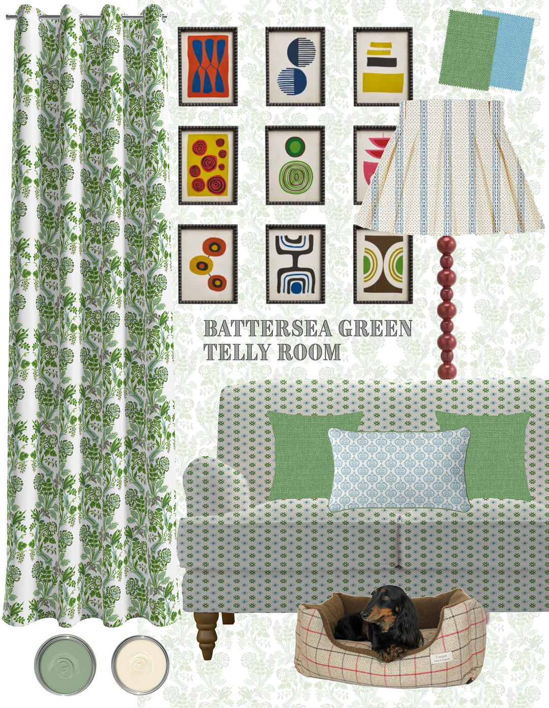 Battersea flower green room scheme