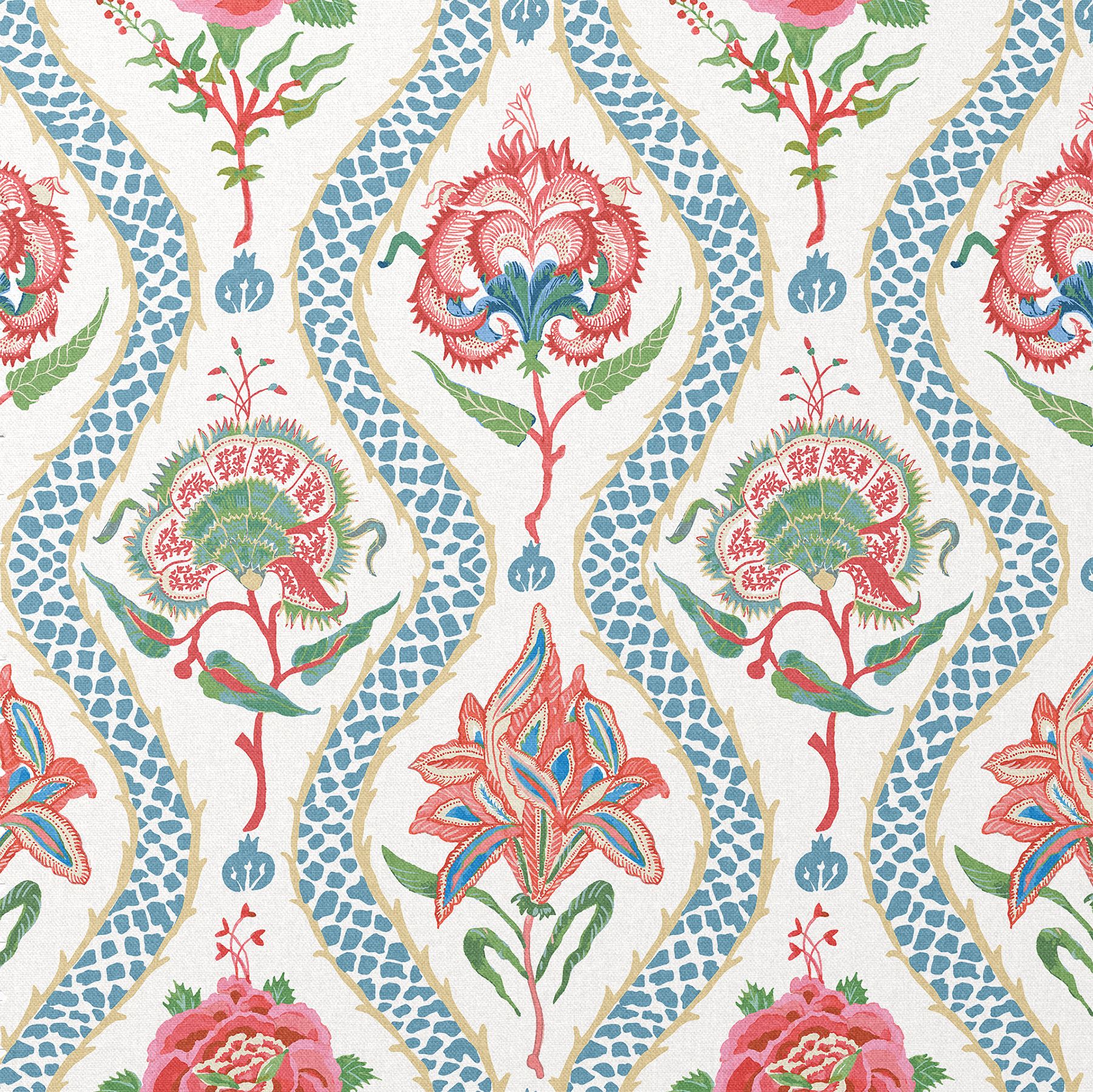 Chintzy blue fabric combinations