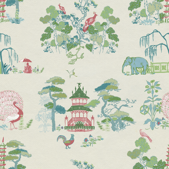 Carta da parati verde Dreaming Garden