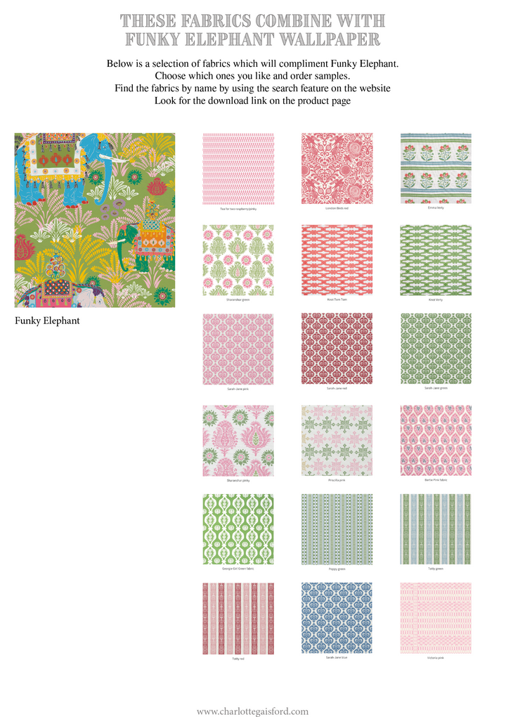 Carta da parati funky con elefante