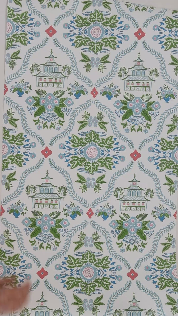 Carta da parati verde Alice