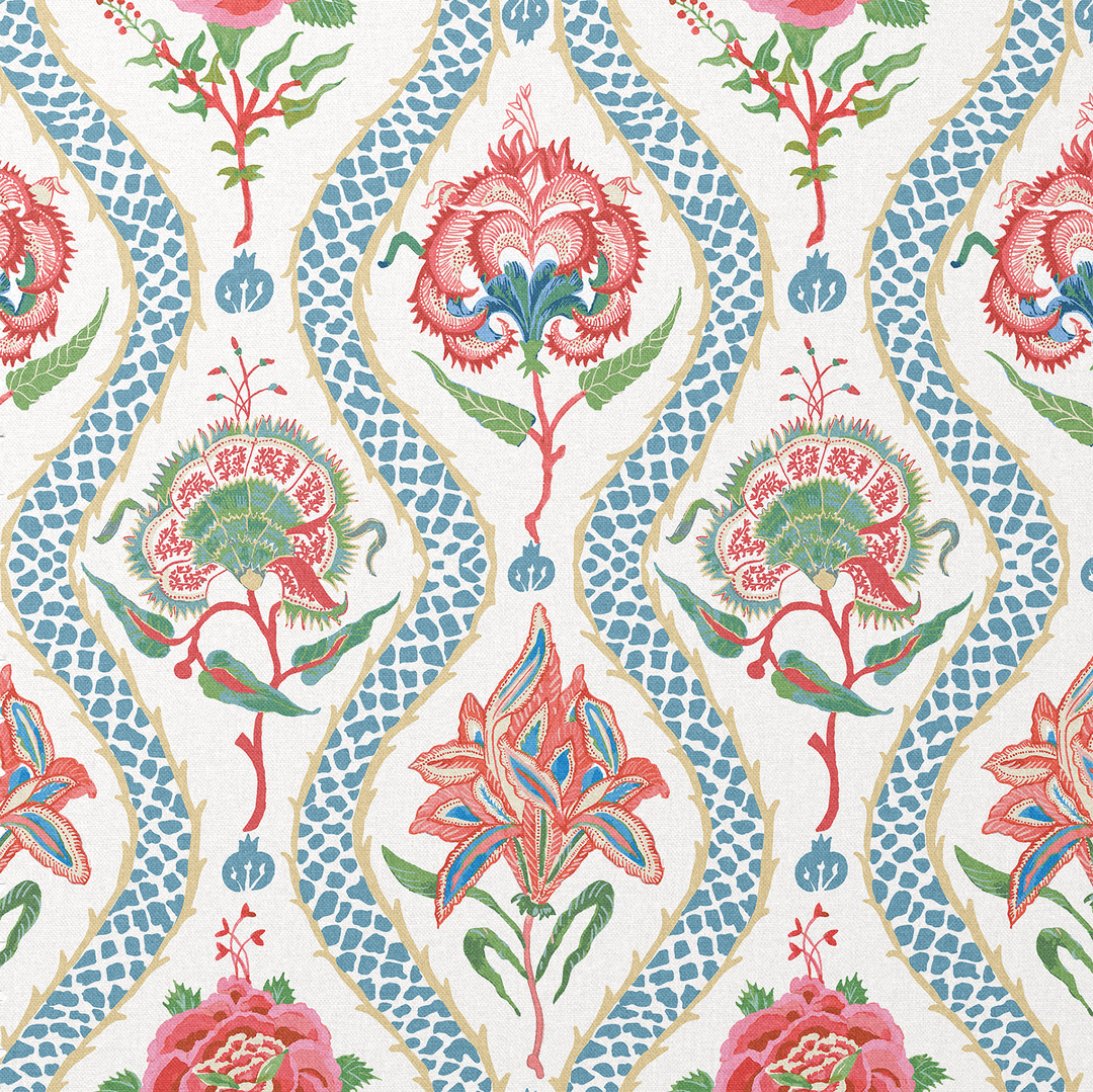 Chintzy blue fabric combinations