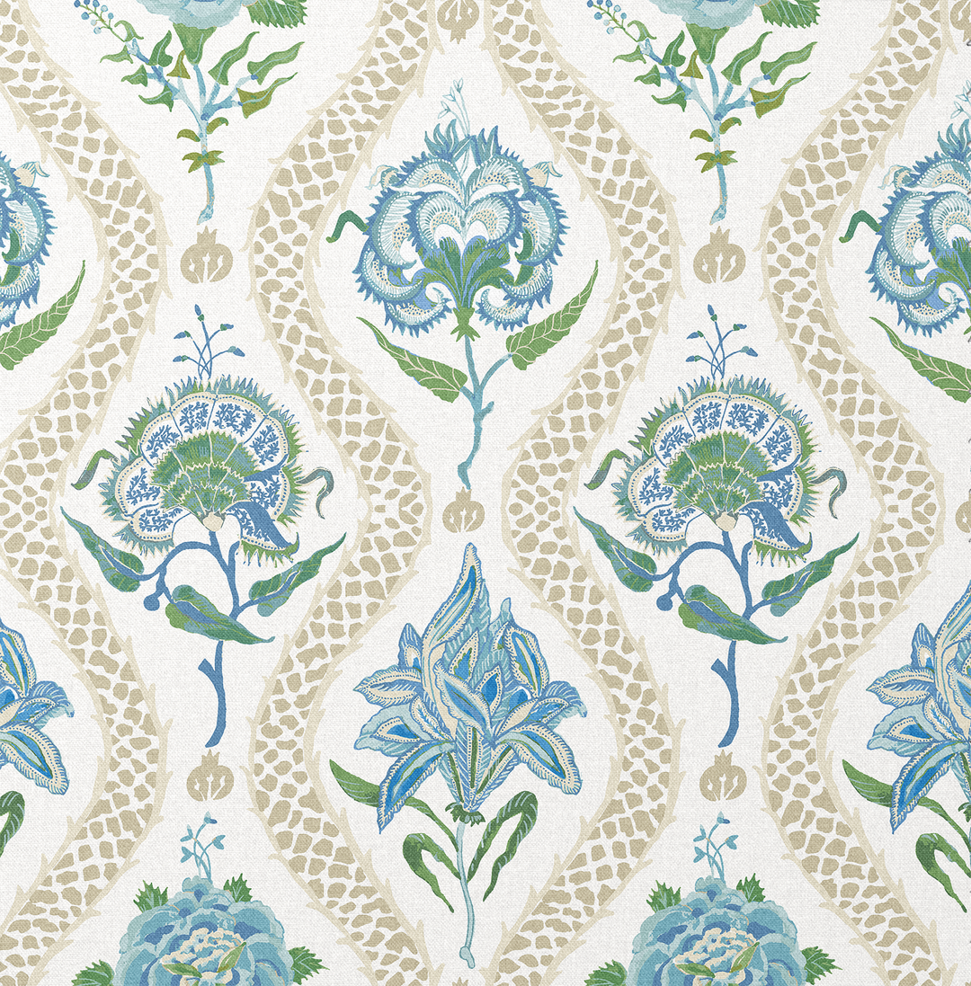 Chintzy neutral fabric combinations