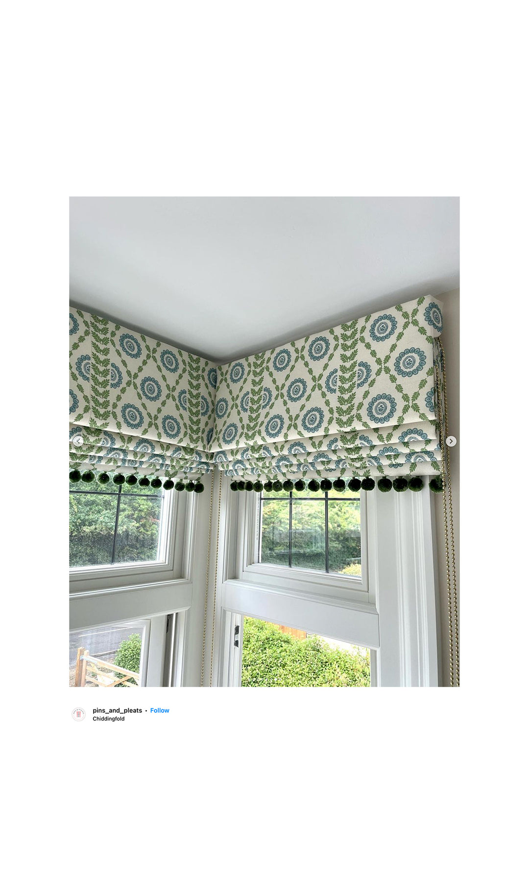 Piccadilly green roman blinds