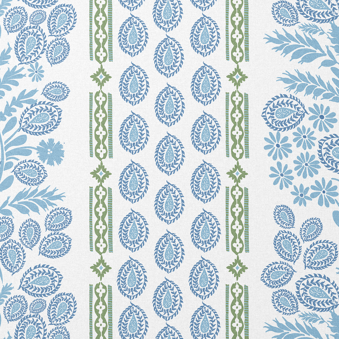 Ionian blue fabric combinations