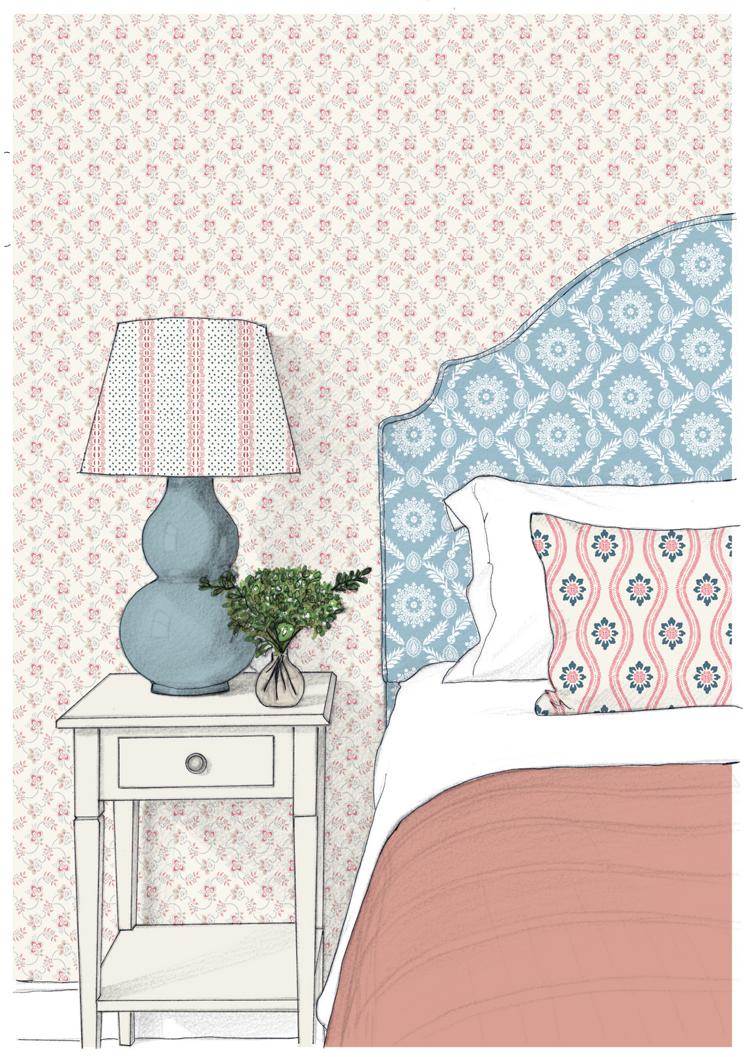 Pimlico rouge wallpaper bedroom