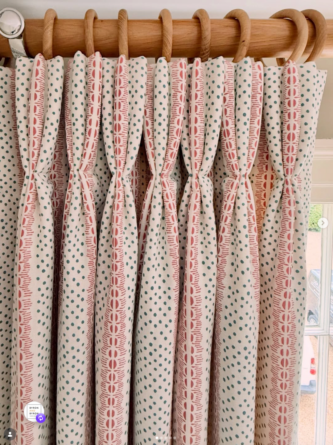 Elinor red curtains by Lisa Dawson