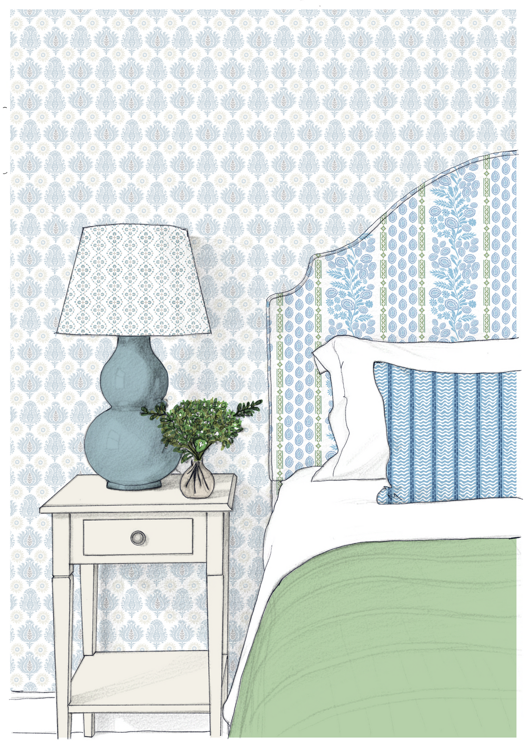 Sharanshar dream grey wallpaper bedroom