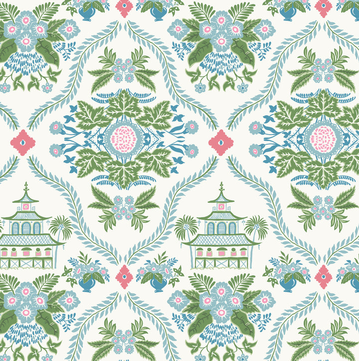 Papier peint vert Alice