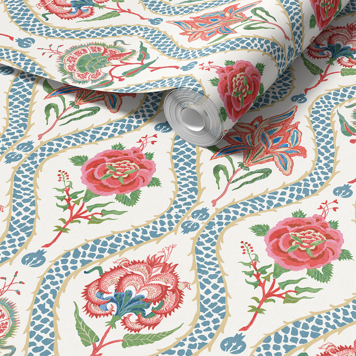 Chintzy blue wallpaper