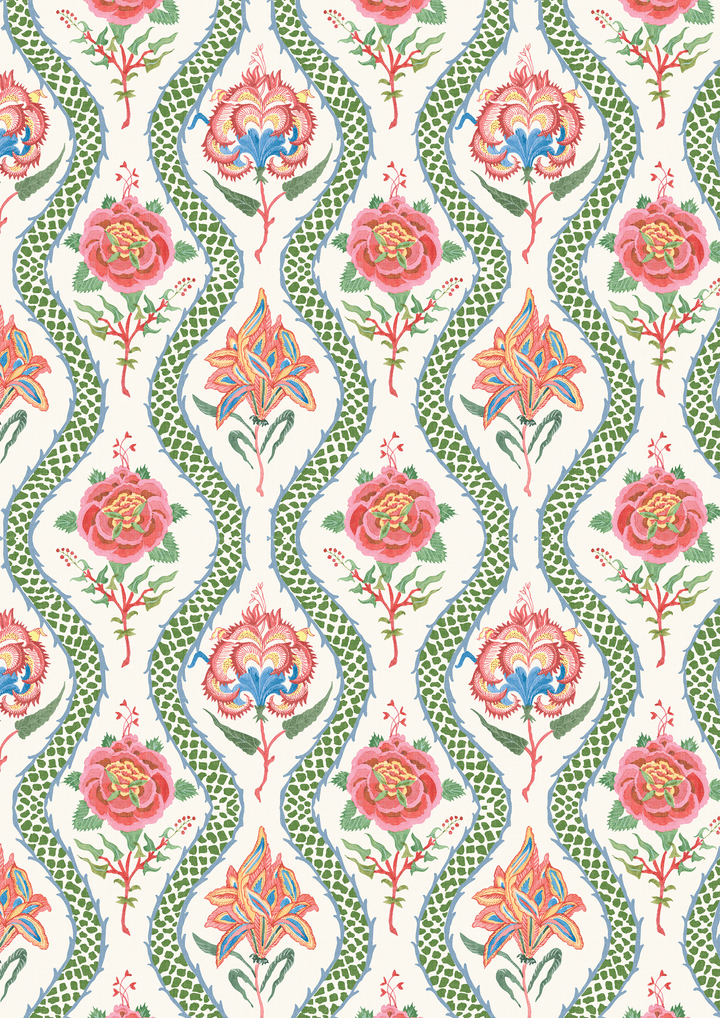 Chintzy green wallpaper