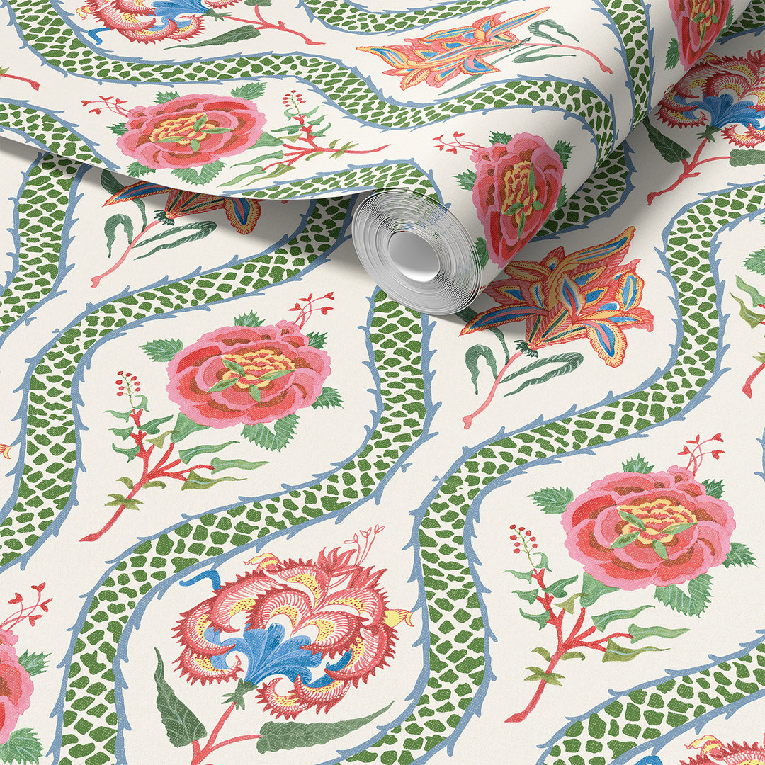 Chintzy green wallpaper