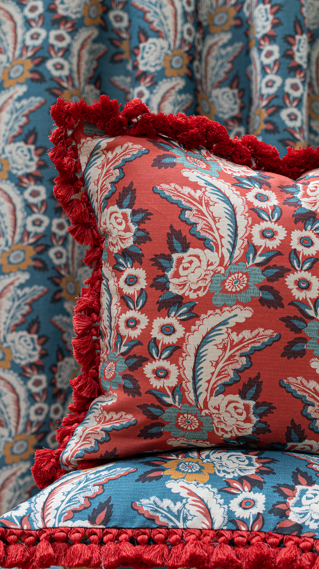 Cornflower red fabric