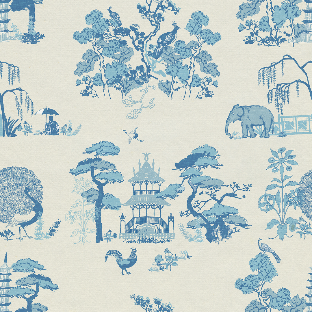 Dreaming Garden blue wallpaper