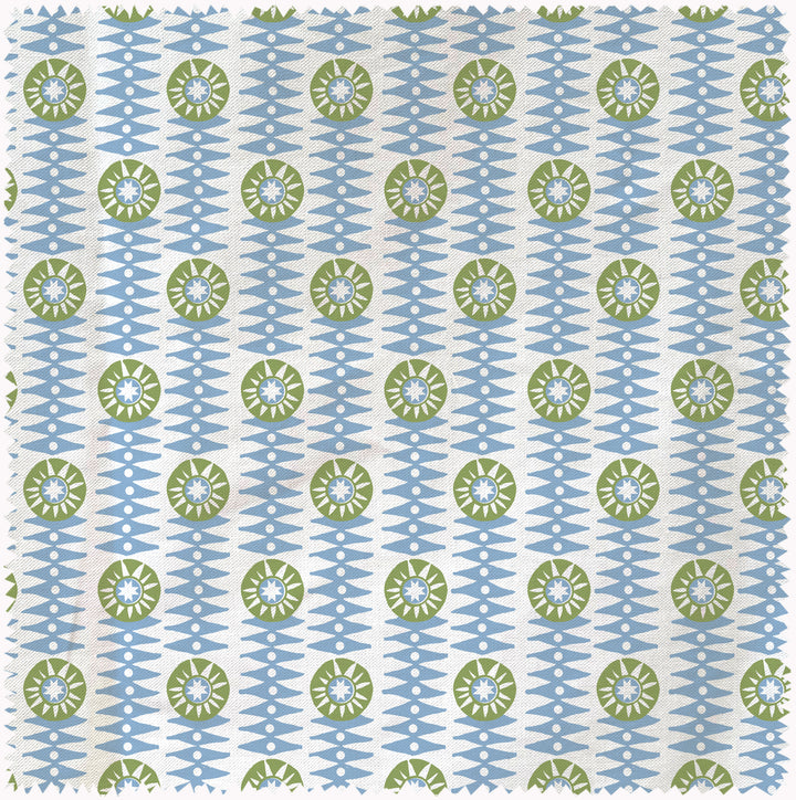 Happy Star Smoking blue fabric