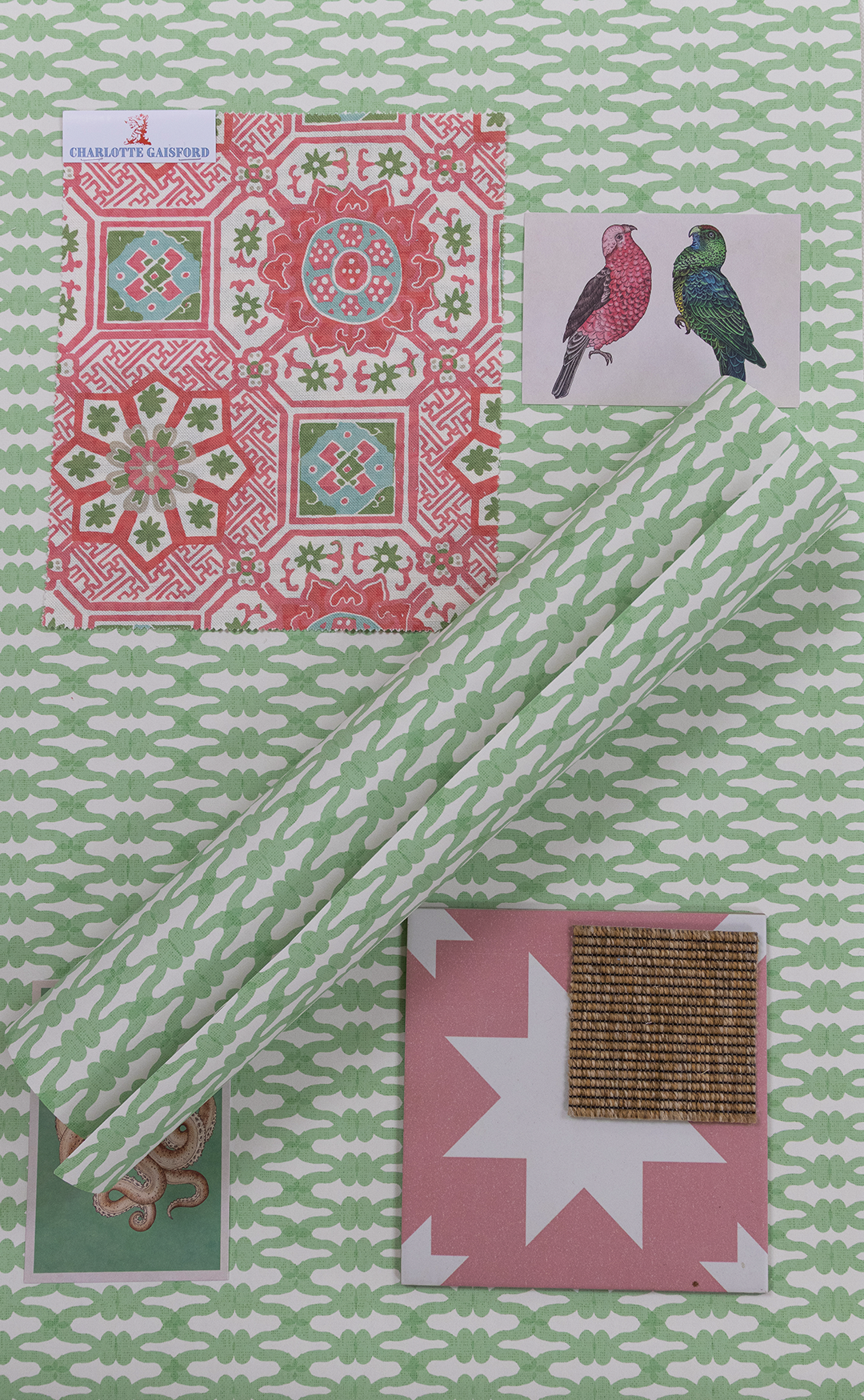 Knot green wallpaper