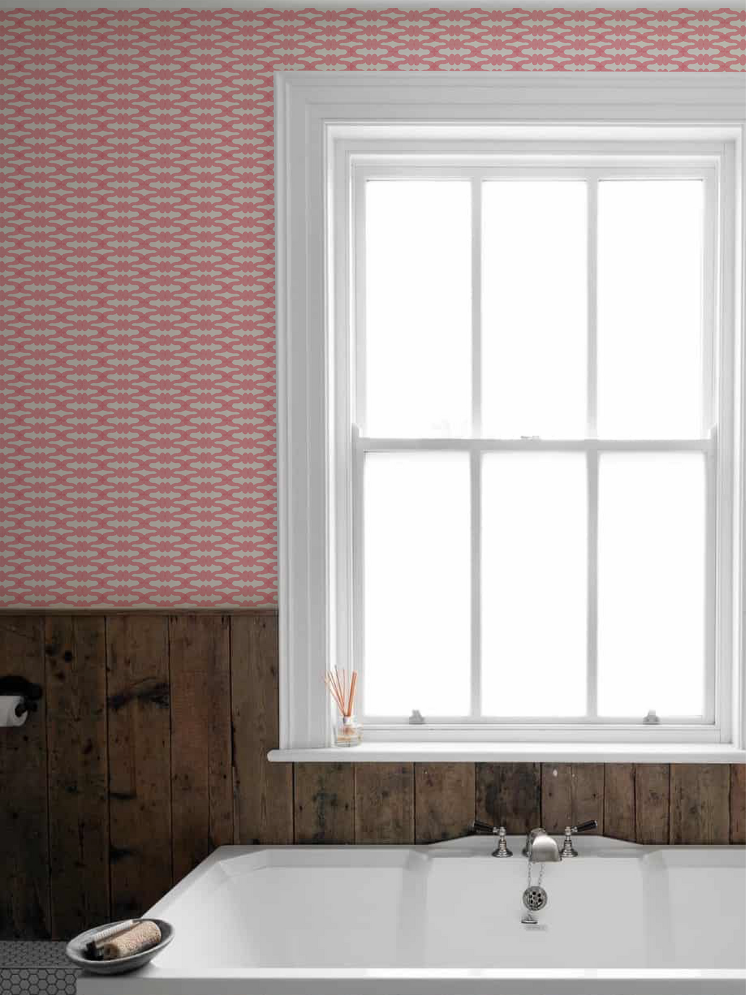 Papier peint rouge de la fleur de battersea