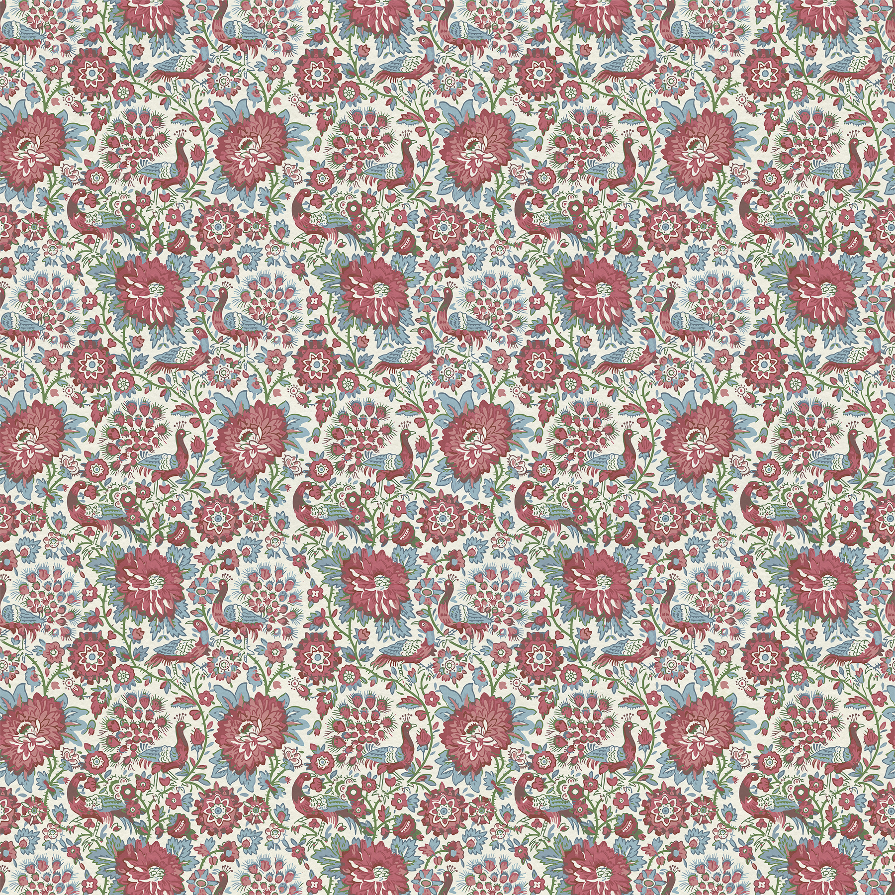 Lilly Red Mini Florals Designer Wallpaper | Charlotte Gaisford
