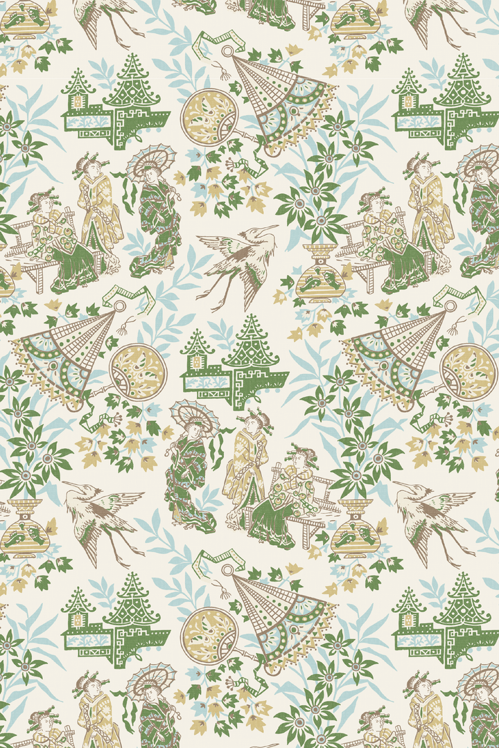 Oriental Gals ochre wallpaper