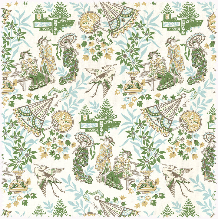 Oriental Gals ochre fabric