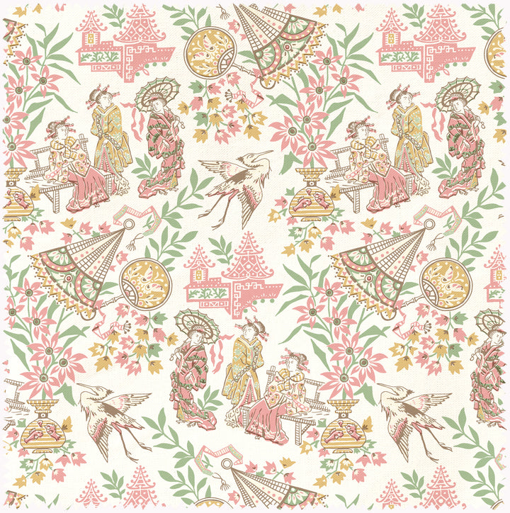 Oriental Gals pink fabric