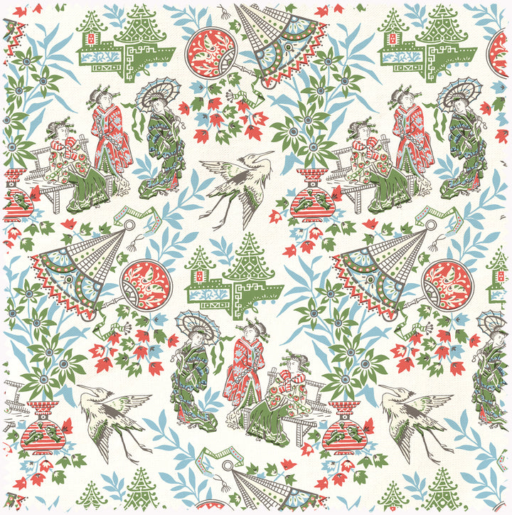 Oriental Gals green fabric