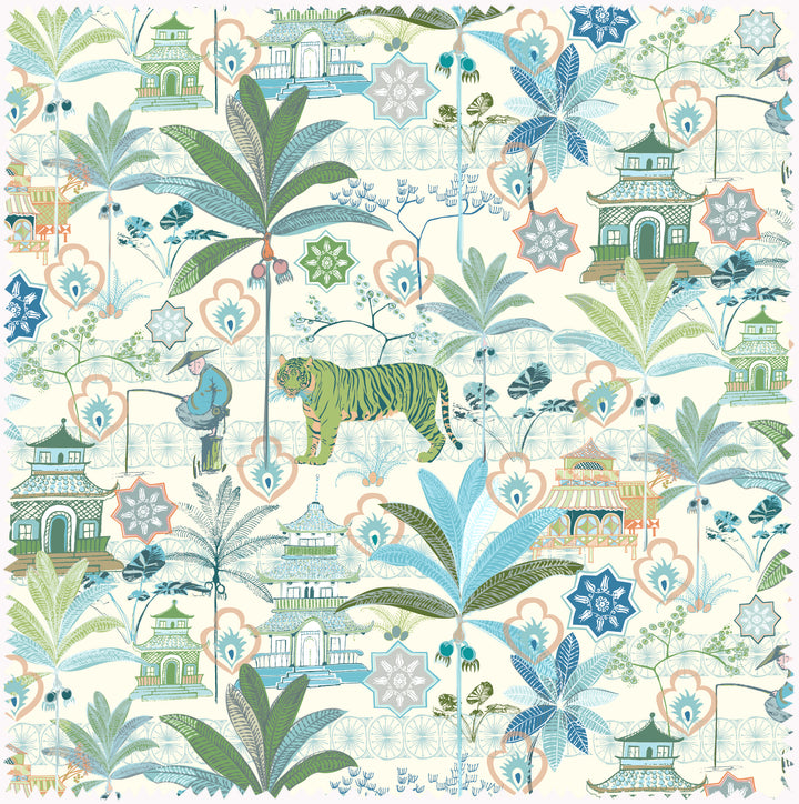 Tiger green fabric