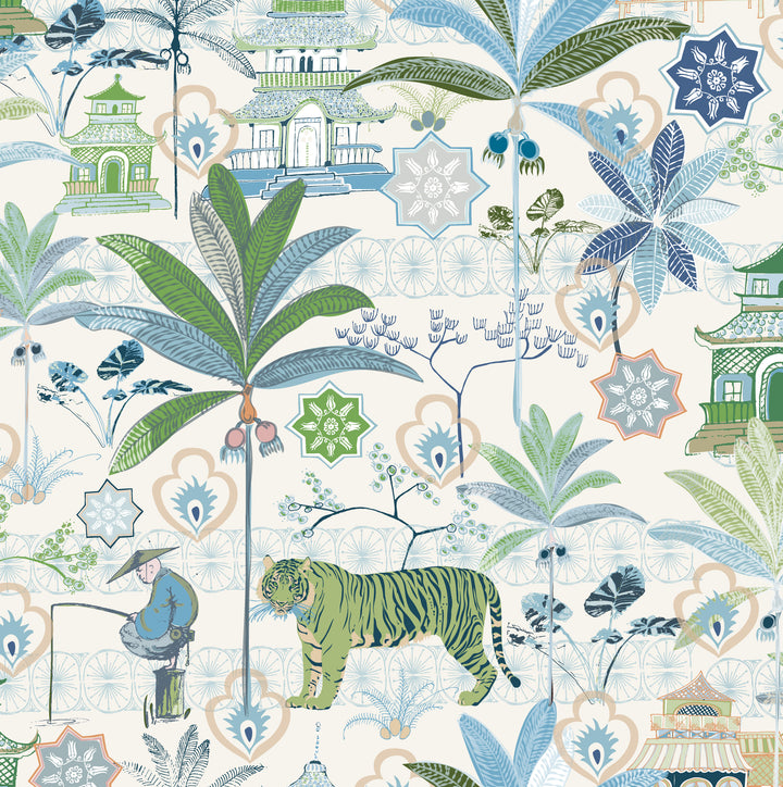 Papier peint vert tigre