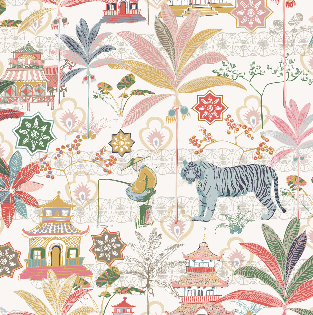 Papier peint tigre rouge