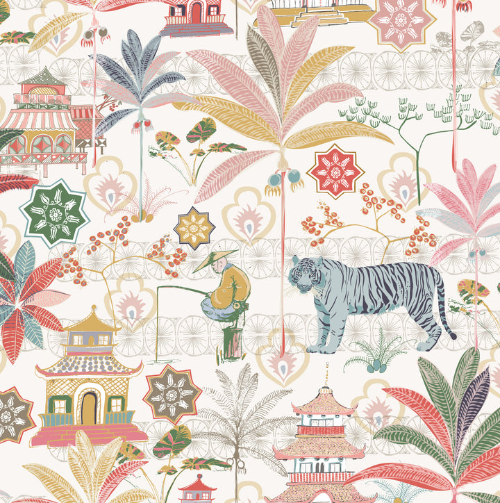 Papier peint tigre rouge