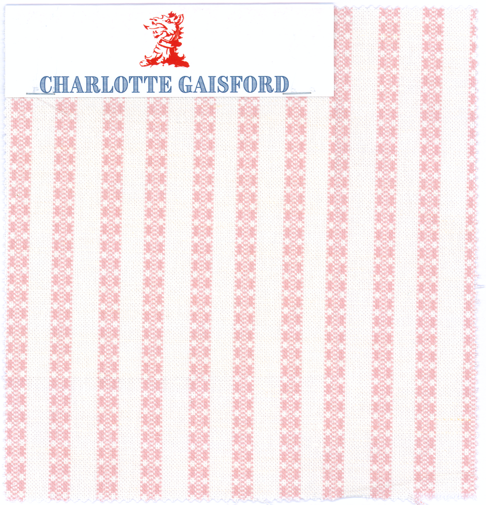 Zinal Stripe Rose Designer Linen Fabric | Charlotte Gaisford