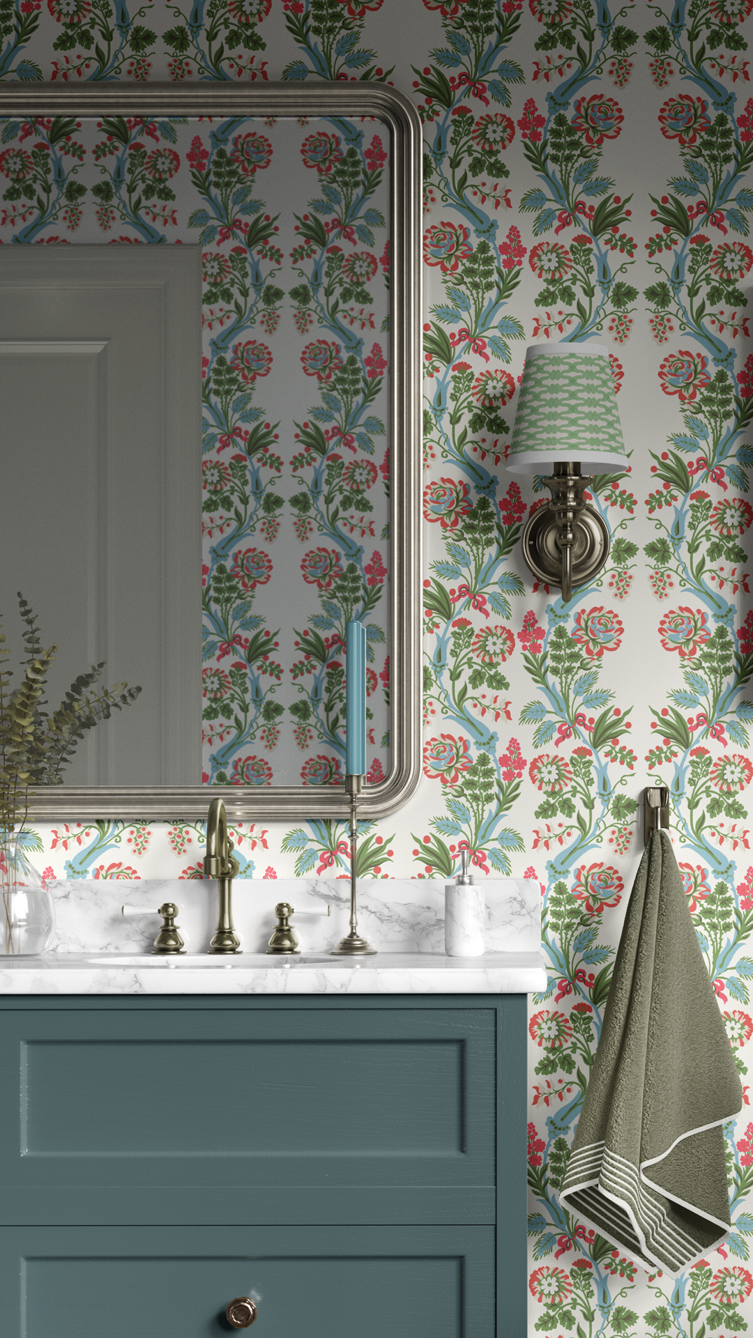 Battersea Flower red wallpaper